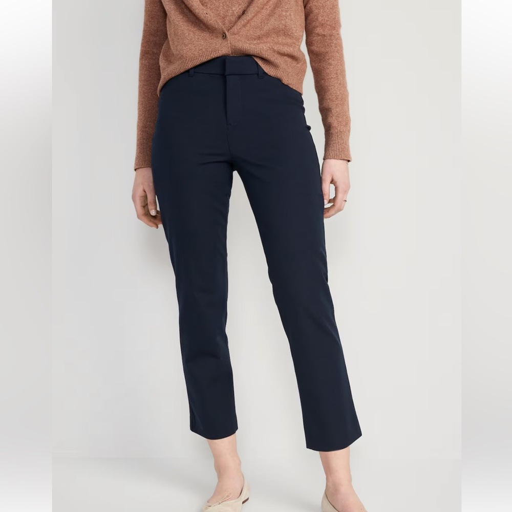 Old Navy High Rise Navy Blue Pixie Straight Leg Pants